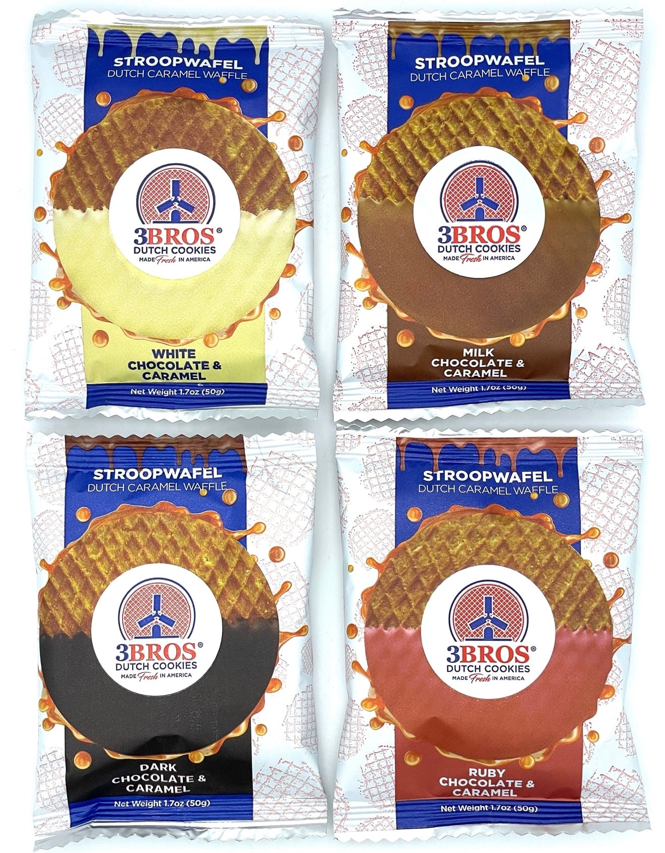 Chocolate Dipped Stroopwafel Variety Box β 4 Irresistible Flavors