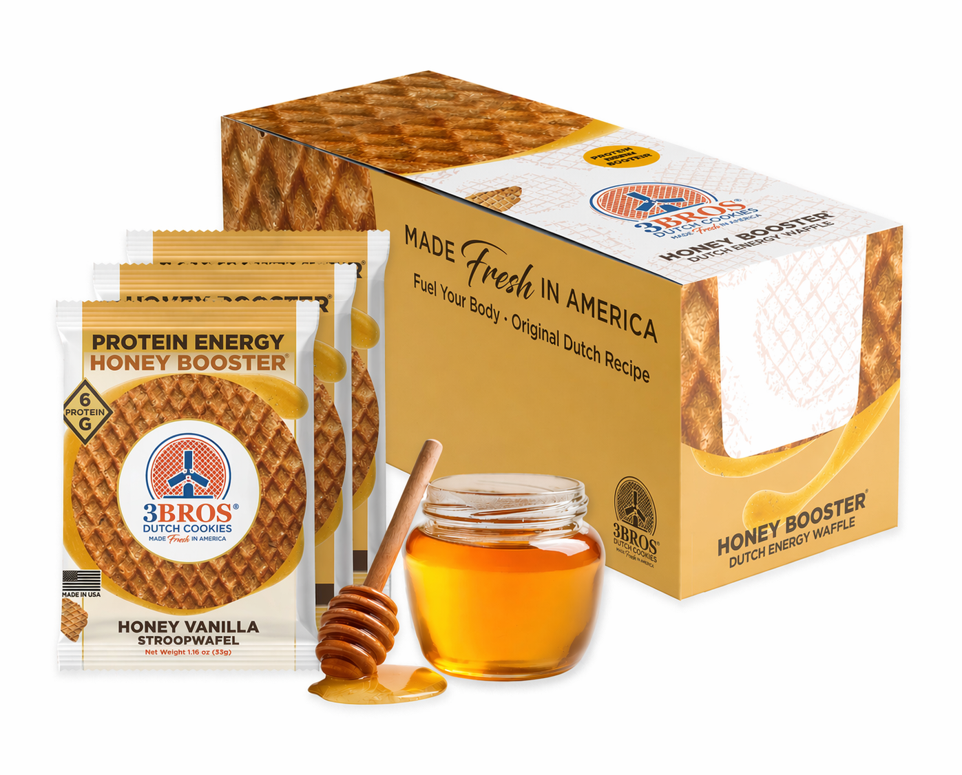 Protein Energy Honey Booster Stroopwafel