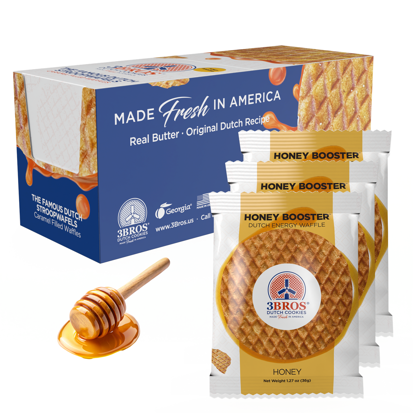 Honey Booster Energy Waffle - 20 single packs