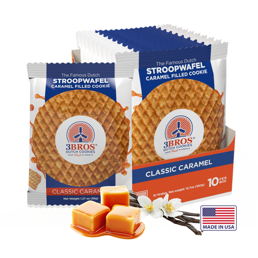 3BROS CLASSIC CARAMEL STROOPWAFELS - 10 count