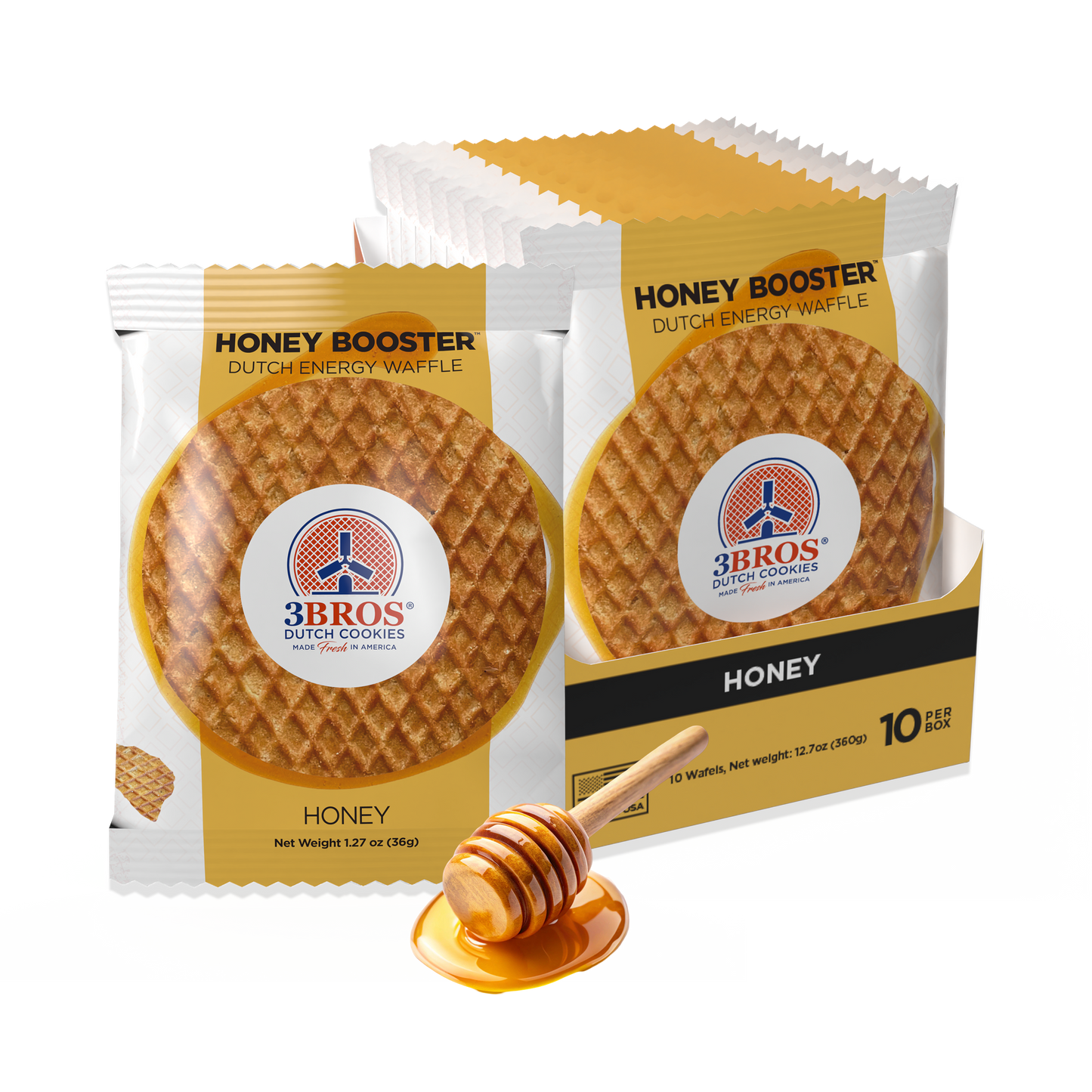 3Bros Honey Booster Energy Waffles – 3 Bros Cookies