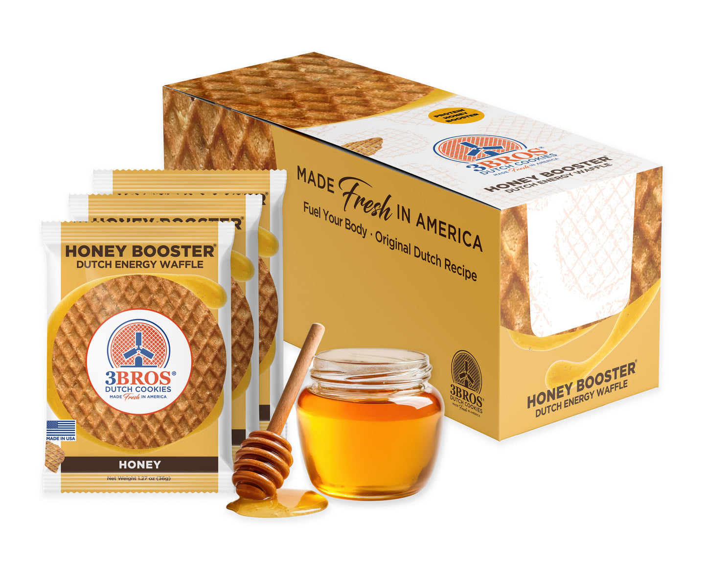 3Bros Honey Booster Energy Waffles