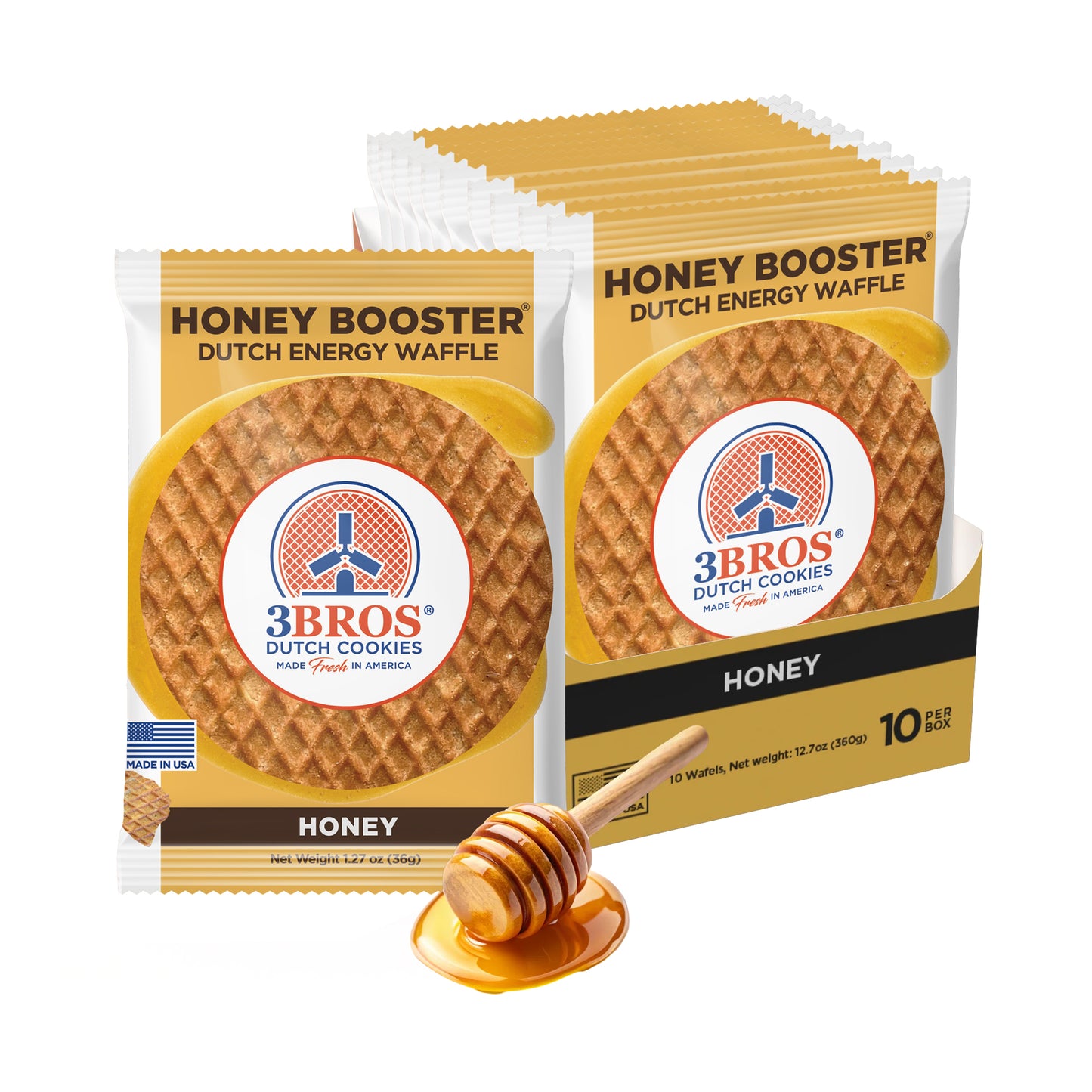 3Bros Honey Booster Energy Waffles