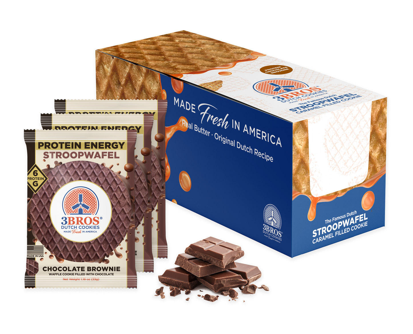 Protein Energy Chocolate Brownie Stroopwafel
