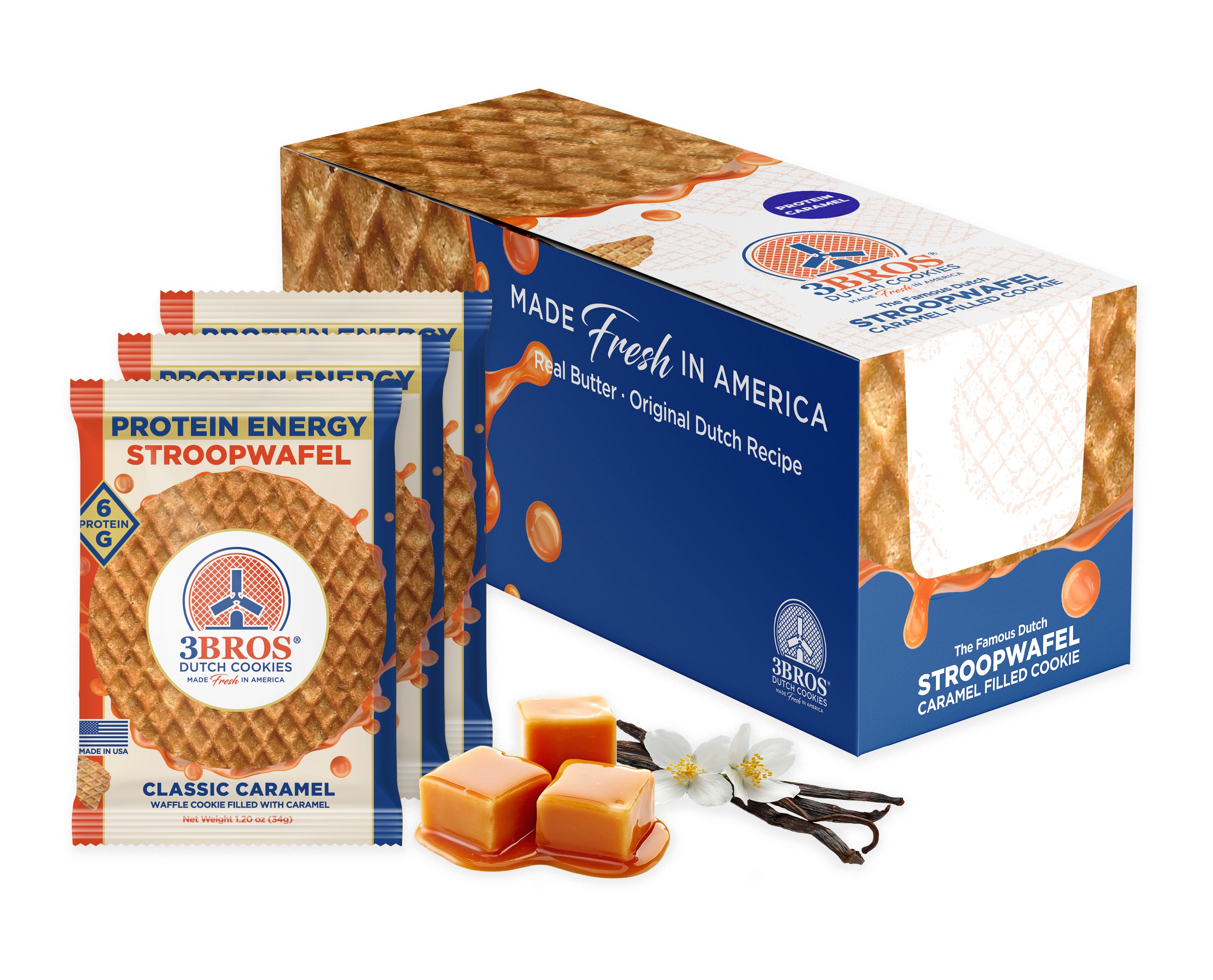 3 Bros Cookies Protein Stroopwafels - 20 Count