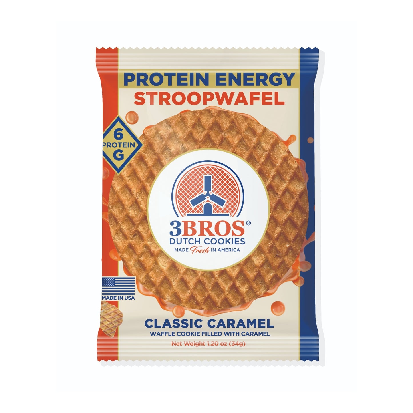 Protein Energy Caramel Stroopwafels - 20 Count