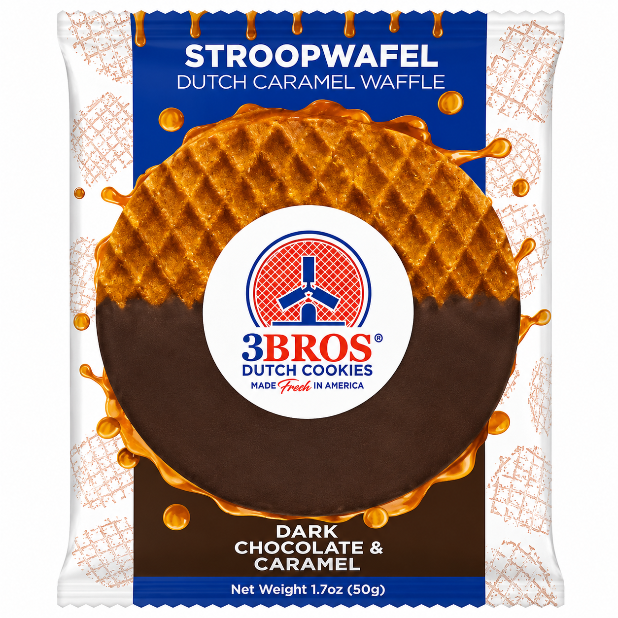 Luxurious Dark Chocolate‑Dipped Caramel Stroopwafel - Case of 16 singles