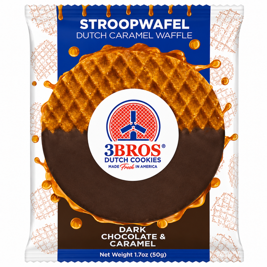 Luxurious Dark Chocolate‑Dipped Caramel Stroopwafel - Case of 16 singles