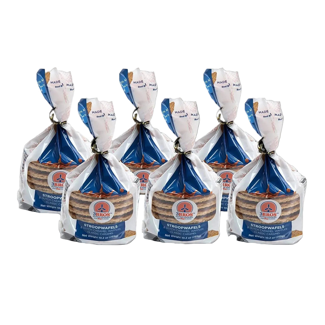Stack of fresh-baked caramel stroopwafels showing the thin waffle layers and gooey caramel filling