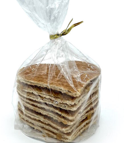 A bag of 3Bros Heart-Shaped Stroopwafels