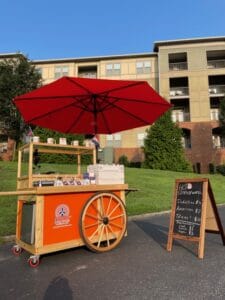 The 3Bros baking cart at an event