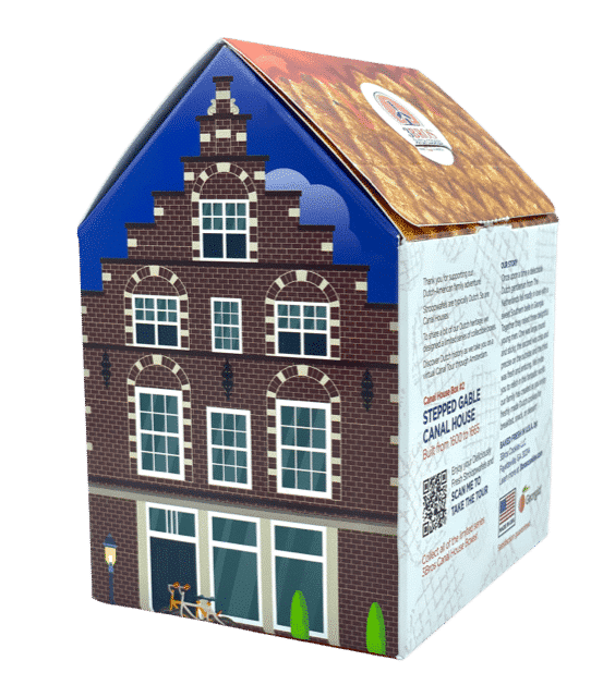 This is a back view of the 3Bros Stroopwafel Canal House Box