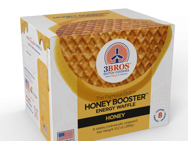 Honey Booster Energy Waffles - box of 8 by 3Bros Cookies