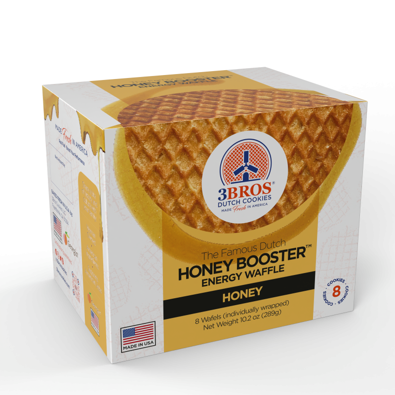 Honey Booster Energy Waffles - box of 8 by 3Bros Cookies