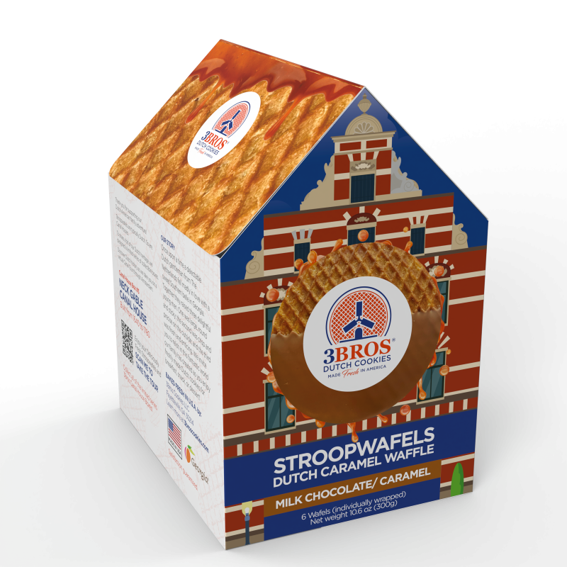 Milk chocolate dipped stroopwafels in an Amsterdam Canal House Box