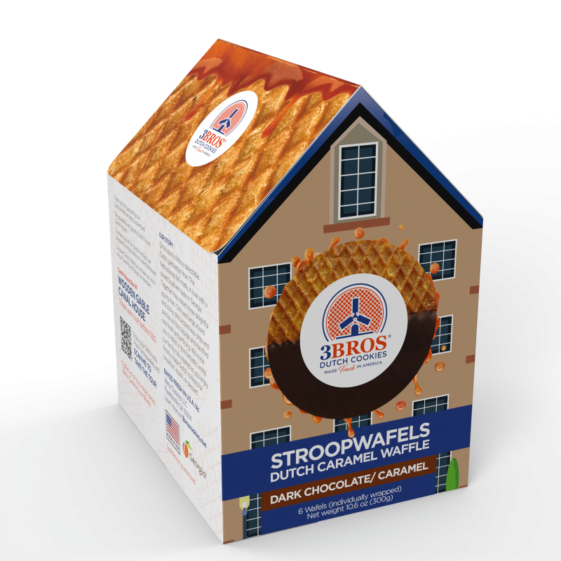 Dark Chocolate Dipped Stroopwafels in Amsterdam Canal House Box