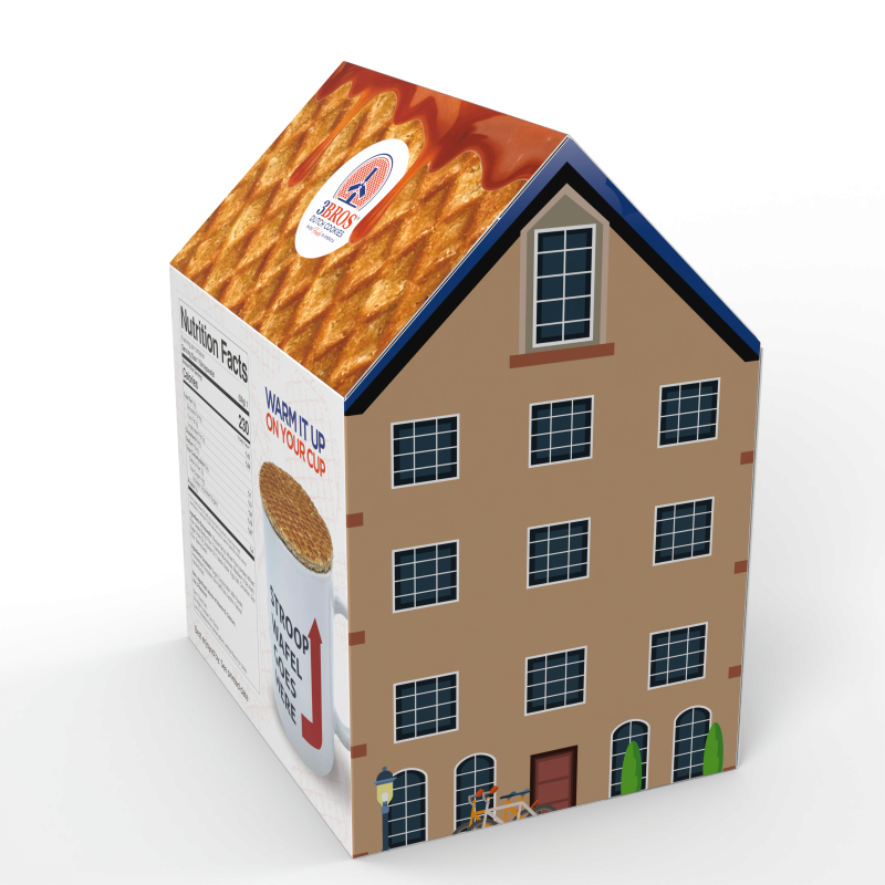 Dark Chocolate Dipped Stroopwafels in Amsterdam Canal House Box - back side